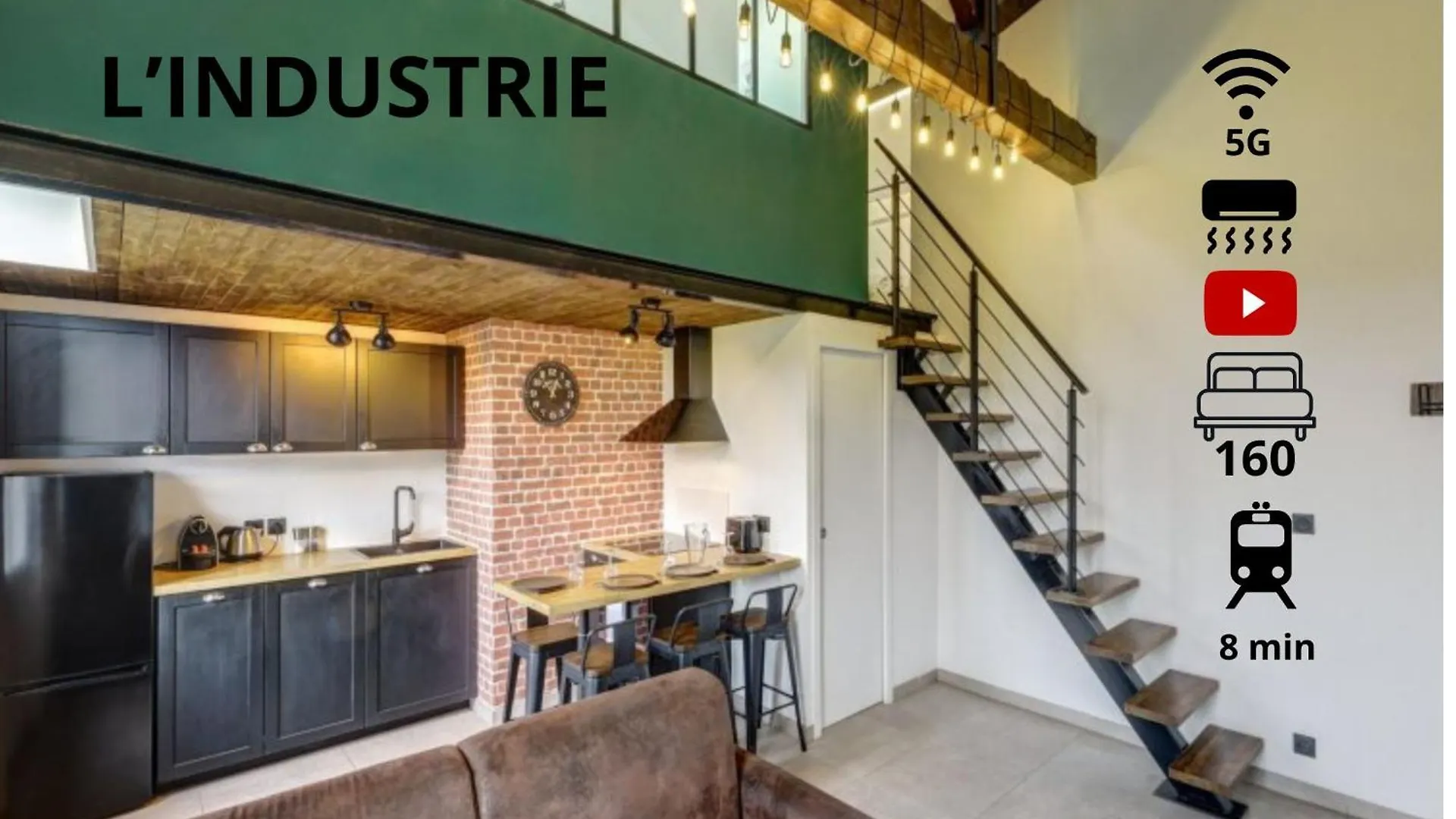 Apartment Ferienwohnung L'Industrie-Loft-T2-Clim-Parking A Proximite Pierre-Bénite